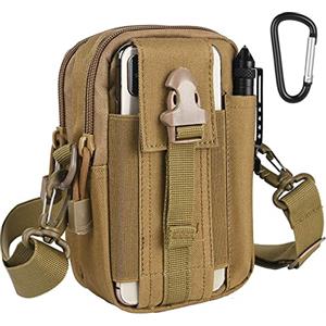 flintronic Tattico Marsupi, 1000D Nylo Marsupio Sportivo, Cintura Molle Marsupio Tattico, Tattica Militare Borsello per Campeggio Piccolo Strumento All'aperto Mobile Telefono(Con Moschettone)