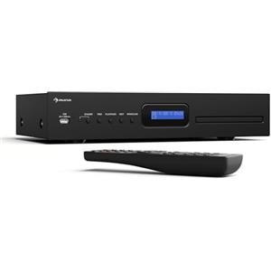 Auna Art22 - Lettore CD HiFi Slot-In, Ingresso USB, Riproduzione CD-MP3, Telecomando, Uscite Ottiche & Coassiali, 130W, Nero