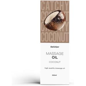 Satisfyer Massage Oil Coconut 250 ml | Adatto uso Intimo | Olio Massaggio rilassanti e sensuali | Delicato per la Pelle & nutriente | Facile da spalmare | Ideale per Coppie e Momenti di Benessere