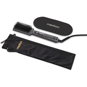 MEDION Spazzola lisciante con tecnologia a ioni HB1 (forma a spazzola con elementi riscaldanti in ceramica/tourmalina, 5 impostazioni di calore regolabili (165° - 210°)