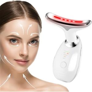 ACWOO Massaggiatore Viso Elettrico, 3 Modalità Dispositivo di Bellezza Antirughe, EMS Lifting Massager per Viso Collo a 7 Colori per Donne e Uomini, 45 °C per Sollevamento e Il Rassodamento Antietà