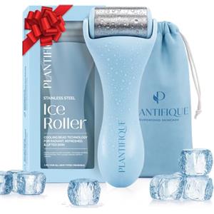 PLANTIFIQUE Skincare Ice Roller - Massaggiatore per Viso e Corpo con Crioterapia - Rullo in Acciaio Inossidabile per Uomo e Donna - Roll Massaggio Facciale e Occhiaie