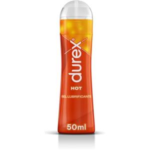 Durex Hot, Lubrificante Sessuale Intimo, Gel Lubrificante a Base d'Acqua Adatto per Massaggi e Preliminari, Effetto Caldo, 50 ml