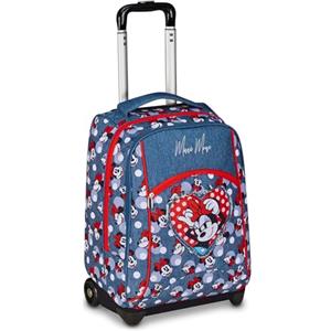 Seven Minnie Big Trolley Scuola Fisso, Blu Denim, 2 in 1, Doppio Uso, Trolley e Zaino, Scuola Elementare, Bambina