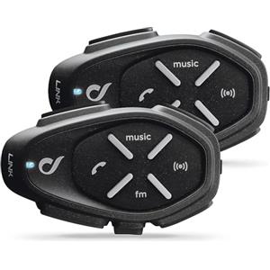 INTERPHONE LINK HD- Doppio - Interfono Casco Moto Auricolari Stereo Alta Fedeltà 40mm, Uso Pilota - Pilota, Distanza 300Mt, Autonomia 20 Ore, GPS, TFT, Impermeabile IPX67