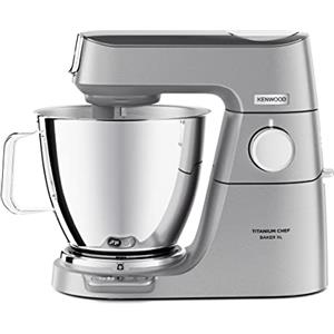 Kenwood Titanium Chef Baker XL KVL85.424SI Planetaria con Bilancia Integrata dotato con 3 utensili di miscelazione, Doppia Ciotola da 5L e 7L, Food Processor da 1,2L e Frullatore in vetro da 1,6L