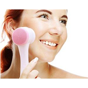 CLICLED Spazzola Massaggio Viso Pulizia Manuale Esfoliante Detergente per Scrub Viso Skincare con Doppia Testina Massaggiatore per Detersione Punti Neri