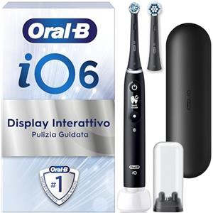 Oral-B Spazzolino Elettrico Ricaricabile iO 6N Nero, 2 Testine Di Ricambio, 1 Custodia Da Viaggio. 1 Spazzolino