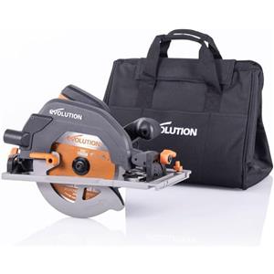 Evolution Power Tools - R185CCSX+ Sega Circolare Multi-Materiale 185 mm Compatibile con Binario Guida (Pacchetto Plus con Custodia da Trasporto), 230 V