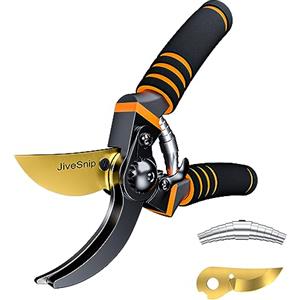 JiveSnip Forbici da Giardino Premium in Titanio - Cesoie da Potatura Professionali Bypass per Piante, Siepi e Fiori (Include forbici + lama)