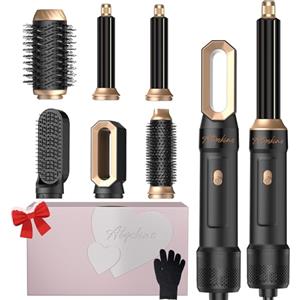 Atopskins Spazzola Asciugacapelli 6 in 1, 1000W Air Styler & Hairstyler con Phon Professionale, Arricciacapelli Automatico, Spazzola Lisciante per Capelli, Hair Dryer Brush, Thermal Brush, Regali Set per Donne