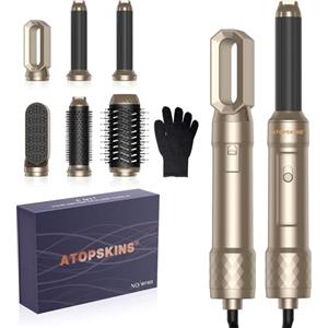 Atopskins 6 in 1 Hairstyler 6 in 1 Asciugacapelli 6 in 1 Airstyler Pro Spazzola Asciugacapelli con Phon Professionale,Arricciacapelli Automatico,Spazzola Lisciante per Capelli,Thermal Brush,Regali Set per Donne