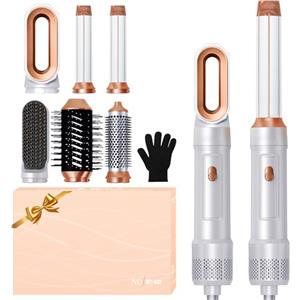 Atopskins Airstyler Pro 6 in 1 Hairstyler 6 in 1 Asciugacapelli 6 in 1 Spazzola Asciugacapelli con Phon Professionale,Arricciacapelli Automatico,Spazzola Lisciante per Capelli,Thermal Brush,Regali Set per Donne