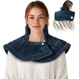 Olycism Termoforo Elettrico per Schiena Spalle e Collo con Spegnimento Automatico Termoforo 50x56cm 10 Livelli di Temperatura e 9 Impostazioni di Temporizzazione Lavabile in Lavatrice Fino a 40°C