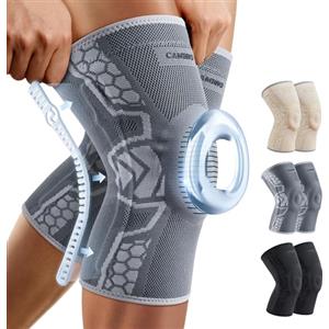 CAMBIVO Ginocchiera Ortopedica Compressiva con Gel per la Rotula, Stabilizzazione Laterale e Supporto per Artrosi Ginocchio, Tutore Ginocchio, Ginocchiera Rotulea Ideale per Corsa, Basket, Palestra