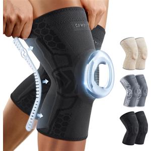 CAMBIVO Ginocchiera Ortopedica Compressiva con Gel per la Rotula, Stabilizzazione Laterale e Supporto per Artrosi Ginocchio, Tutore Ginocchio, Ginocchiera Rotulea Ideale per Corsa, Basket, Palestra
