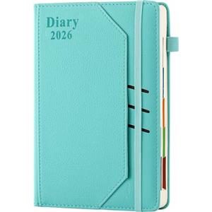 Holderzyi Diario accademico 2026, una pagina per giorno, formato A5, agenda giornaliera 2026, agenda giornaliera da gennaio 2026 a dicembre 2026, diario della produttività con tasca (blu)