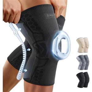 CAMBIVO Ginocchiera Ortopedica Compressiva con Gel per la Rotula, Stabilizzazione Laterale e Supporto per Artrosi Ginocchio, Tutore Ginocchio, Ginocchiera Rotulea Ideale per Corsa, Basket, Palestra