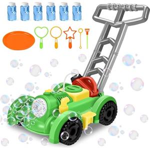 Herefun Tosaerba a Bolle per Bambini, Macchina Automatica per Soffiatore di Bolle, Giocattoli Estivi da Giardinaggio All'aperto, Regali per Bambini di Oltre 3 Anni (Verde)