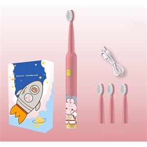 LIWEARE Spazzolino elettrico per bambini a partire dagli 8 ai 12 anni, spazzolino elettrico con timer, 3 modalità, IPX7, impermeabile (rosa, 27,7 x 2,15 cm)