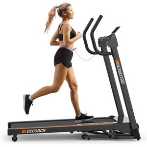 Decorcn Tapis roulant professionale per la casa Decorcn, salvaspazio, pieghevole, con inclinazione, motore silenzioso, piano di corsa di grandi dimensioni,WiFi, Bluetooth, APP, marchio di qualità tedesco