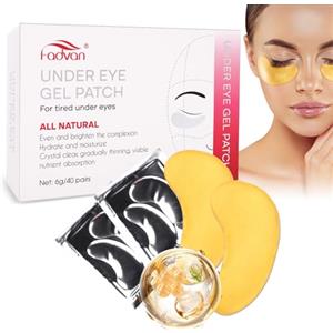 FADVAN Patch Occhiaie e Borse 40 Paia di Collagene Patch Occhi in Idrogel Anti Rughe Idratazione Profonda e Riparazione delle Occhiaie(Oro)