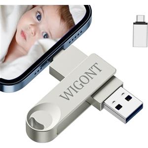 WIGONT Chiavetta USB 128 GB, Pendrive lphone per i0S/Android/PC. Chiavetta lphone Rotazione Impermeabile Robusta e Compatta, Pennetta USB in Metallo per Salvare Più Foto e Video.