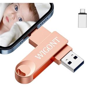WIGONT Chiavetta USB 256 GB, 3 in 1 Chiavetta USB lphone per Cellulari Salvare più Foto e Video. Fornita con Adattatore di Tipo C, Chiavette lphone Compatibile per i0S/Android/PC.