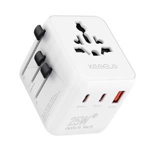 KEMELO 25W Adattatore Universale da Viaggio,5 in 1 Presa Universale da Viaggio con 1 USB A,2 USB C,1 Universale Presa,1 US/JP Presa,Adattatore Spina Internazionale per Italia UK US Australia Tailandia
