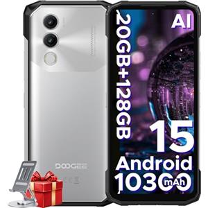 DOOGEE Blade 20 Rugged Smartphone Android 15, Telefono Rugged 10300mAh, 20GB+128GB/ 2TB Telefono Indistruttibile 15,8mm, Display IPS HD+ da 6,6", 16MP+ 8MP, 3 Slot per Schede/ IP68/ NFC/GPS/Face ID