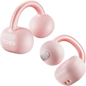 TOZO OpenEarRing Cuffie Bluetooth 5.4 Ultraleggero con Cancellazione del Rumore delle Chiamate IA ORIGX Acustica EQs Regolazione 40 Ore Riproduzione LED Schermo USB Tipo C IPX5 (Rosa)