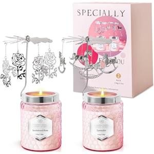 YMing Regalo Candele profumate 2 * 156 g per donna mamma figlia sorella moglie migliore amica Candele carosello regalo per San Valentino, compleanno, anniversario, festa della mamma