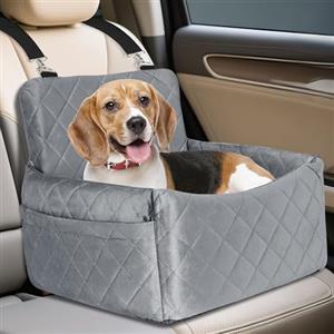 SUPERWSLING Trasportino per Cani Auto per Piccola Taglia, Lavabile e Confortevole Seggiolino Auto per Cani con Borsa di Archiviazione e Cintura di Sicurezza, per Sedili Anteriori e Posteriori - 45x40x34 cm