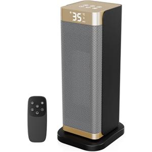 DDHTSAL Stufetta Elettrica Basso Consumo - 2000W PTC Termoventilatore,3 Modalità,ECO,Timer 12H,70° Oscillazione,Telecomando,Protezione da Surriscaldamento/Ribaltamento,Basso Rumore,Portatile,Casa