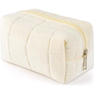 Aucuu Trousse da viaggio per cosmetici, coquette, beauty case, da donna, con motivo floreale, per bambini, donne e uomini, # 6 bianco, 17 * 11 * 10 cm, Elegante