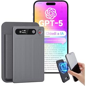 NUASI Registratore Vocale AI con Memoria 64GB - Trascrizione e Riassunto Automatico, Oltre 80+ Lingue, Registratore Digitale Professionale per Riunioni/Lezioni/Interviste, Controllo App, con Custodia