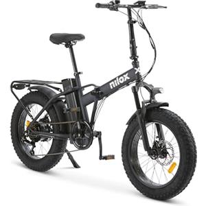 Nilox, Ebike X8 Pro, Bici Elettrica Pieghevole, Fino a 70 km di Autonomia, Fino a 25 km/h, Motore 36V/250W e Batteria Removibile, Ruote 20", Cambio Shimano 6 Velocità, Freni a Disco, Blu Notte