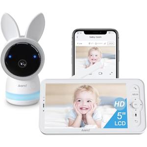ARENTI 2,5K/4MP Baby Monitor WiFi, 355° Telecamera Bambini con Monitor, 2,4GHz & 5Ghz Baby Monitor Video con Visione Notturna, Rilevamento del Suono, Audio Bidirezionale, Promemoria Allattamento