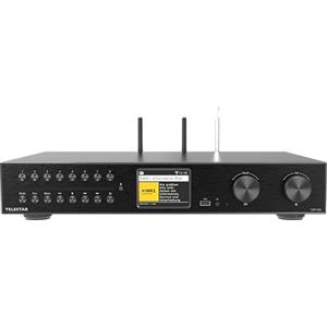 TELESTAR TOP 550 - Sistema Hi-Fi con amplificatore e lettore CD (43 cm, 2 × 30 W, radio Internet/DAB+, streaming audio Bluetooth, modalità hotel, registrazione USB, servizi streaming) - Nero