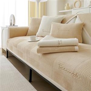 TOPCHANCES Copridivano 3 Posti Velluto Latte,2024 Universale Copridivano Antiscivolo Adatto Animali Domestici Copertura Protettiva Per Divano Del Copridivani Soggiorno(Marrone Chiaro，90×90cm 1Pcs