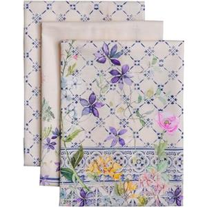 Maison d' Hermine Faience 100% cotone Set di 3 asciugamani da cucina Multi-Purpose | Asciugamani da bar | Primavera/Estate (50 cm x 70 cm)