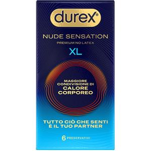 Durex Preservativo Nude Sensation XL - 6 Pezzi in Lattice Premium per Maggiore Comfort e Sensibilità