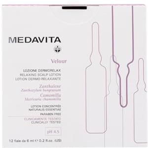Medavita Velour Lozione Dermorelax - Trattamento Lenitivo e Anti-prurito per Cuoio Capelluto Sensibile, 12 Fiale da 6 ml, pH 4.5