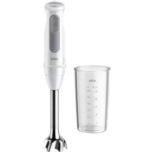 Braun MultiQuick5 MQ50.001M MINIPIMER CON 5 ANNI DI ASSISTENZA, 21 Velocità, Tecnologia Tedesca, ECO-SOSTENIBILE PRODOTTO CON PLASTICA RICICLATA, Asta in Acciaio, Bicchiere 600ml, 1000W,Bianco
