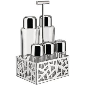 Alessi CACTUS! Servizio per olio, aceto, sale, pepe e spezie in acciaio inossidabile e vetro - Design di Marta Sansoni