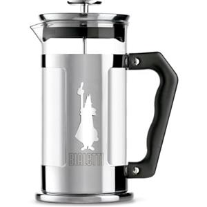 Bialetti Coffee Press Preziosa, Pressofiltro French Press per Caffè o Tè, Corpo in Acciaio Inox e Contenitore in Vetro Borosilicato, Lavabile in Lavastoviglie, 1 litro, 8 tazze