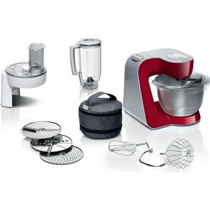 Bosch Hausgeräte Serie 4 MUM58720, Macchina da cucina, Rosso, Argento