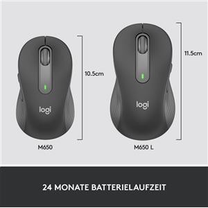 Logitech Signature M650 L (Senza fili), Mouse, Nero