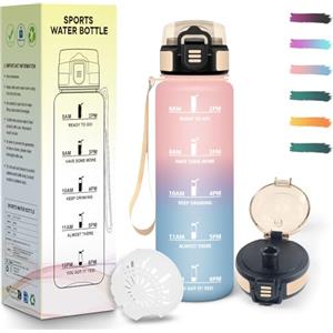 Mulbijeo Borraccia 500ML, A prova di perdite Bottiglia, Riutilizzabile Borraccia Motivazionale, Semplice e Portatile, Bottiglia Acqua per Corsa, Bicicletta, Lavoro, Scuola, Borracce