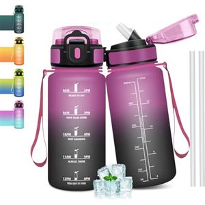 Mulbijeo Borraccia Motivazionale 500Ml, Senza BPA & A Prova di Perdita, con Cannuccia, Reutilizables, Borraccia Scuola Elementare, per Scuola, Palestra, Ufficio, Running